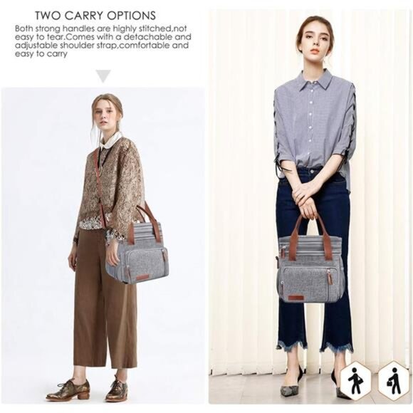 Lunch Bag for Women Men Double Deck Lunch Box - Leakproof Insulated Soft Large - Picture 2 of 7